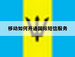 移动如何开通国际短信服务