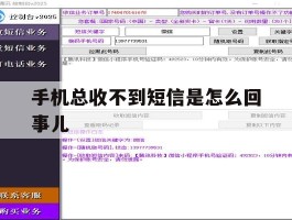 手机总收不到短信是怎么回事儿