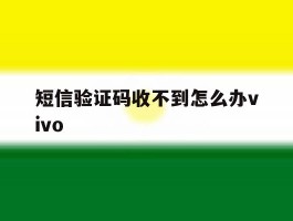 短信验证码收不到怎么办vivo