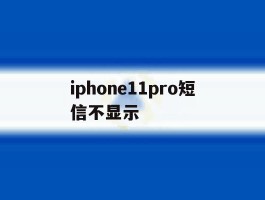 iphone11pro短信不显示