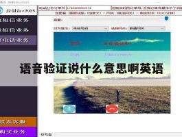语音验证说什么意思啊英语