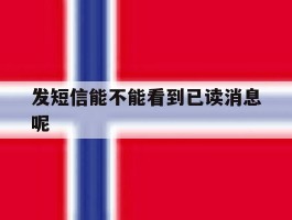 发短信能不能看到已读消息呢