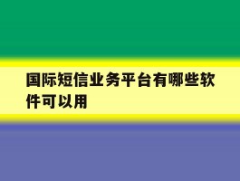 国际短信业务平台有哪些软件可以用