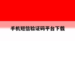手机短信验证码平台下载