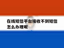 在线短信平台接收不到短信怎么办理呢