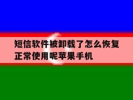 短信软件被卸载了怎么恢复正常使用呢苹果手机的简单介绍