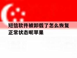 短信软件被卸载了怎么恢复正常状态呢苹果