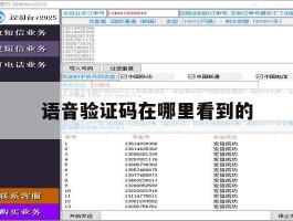 语音验证码在哪里看到的