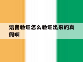 语音验证怎么验证出来的真假啊