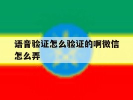语音验证怎么验证的啊微信怎么弄