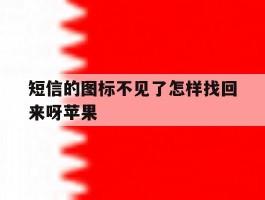 短信的图标不见了怎样找回来呀苹果