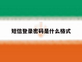 短信登录密码是什么格式