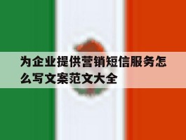 为企业提供营销短信服务怎么写文案范文大全的简单介绍
