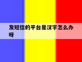 发短信的平台是汉字怎么办呀的简单介绍