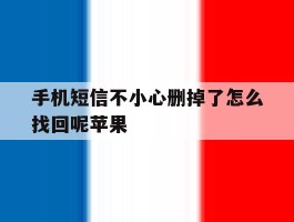 手机短信不小心删掉了怎么找回呢苹果