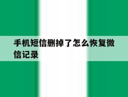 关于手机短信删掉了怎么恢复微信记录的信息