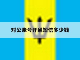 对公账号开通短信多少钱