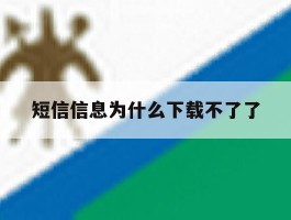 短信信息为什么下载不了了
