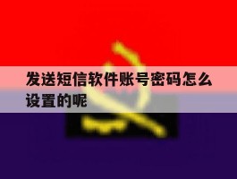 发送短信软件账号密码怎么设置的呢