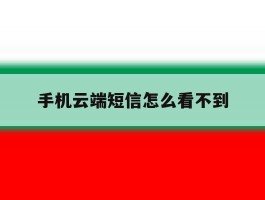 手机云端短信怎么看不到