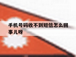 手机号码收不到短信怎么回事儿呀