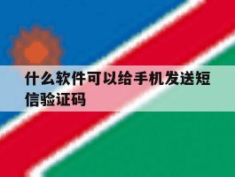 什么软件可以给手机发送短信验证码