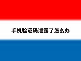 手机验证码泄露了怎么办