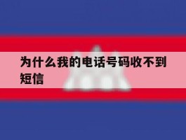 为什么我的电话号码收不到短信
