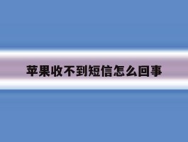 苹果收不到短信怎么回事