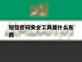 短信密码安全工具是什么东西