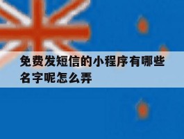 免费发短信的小程序有哪些名字呢怎么弄
