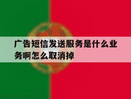 广告短信发送服务是什么业务啊怎么取消掉