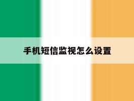 手机短信监视怎么设置