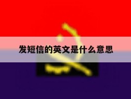 发短信的英文是什么意思