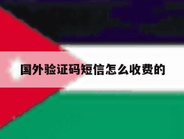 国外验证码短信怎么收费的