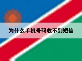 为什么手机号码收不到短信