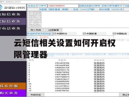 云短信相关设置如何开启权限管理器