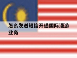 怎么发送短信开通国际漫游业务
