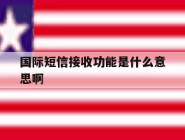 国际短信接收功能是什么意思啊