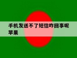手机发送不了短信咋回事呢苹果
