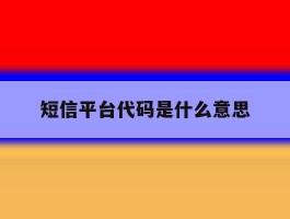 短信平台代码是什么意思