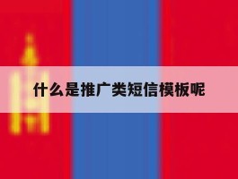 什么是推广类短信模板呢