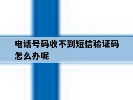 电话号码收不到短信验证码怎么办呢