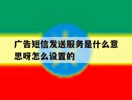 广告短信发送服务是什么意思呀怎么设置的