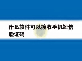 什么软件可以接收手机短信验证码
