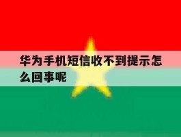 华为手机短信收不到提示怎么回事呢