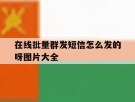 在线批量群发短信怎么发的呀图片大全