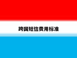 跨国短信费用标准