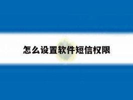 怎么设置软件短信权限
