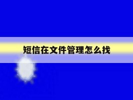 短信在文件管理怎么找